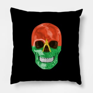 Burkina Faso Flag Skull - Gift for Burkinabe With Roots From Burkina Faso Pillow