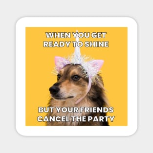 funny ready to shine party meme Magnet