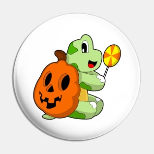 Turtle Halloween Pumpkin Lollypop Pin