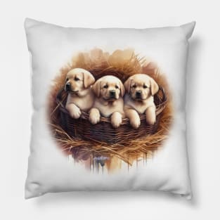 Basket of Labs Pillow
