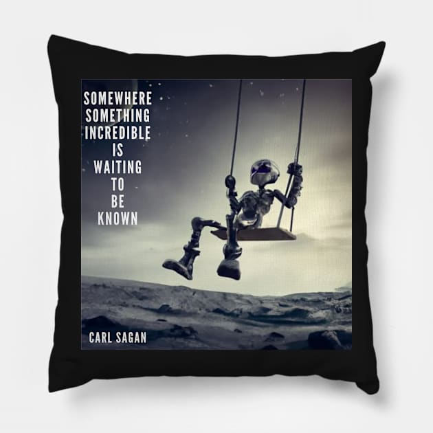 Lonely Spaceman Pillow by cptpuggles