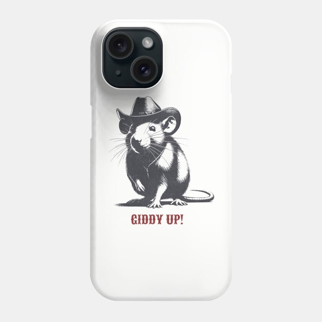 Giddy Up Cute Cowboy Rat Phone Case by susanne.haewss@googlemail.com