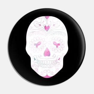 Pink sugar skull for breast cancer awareness month Pin