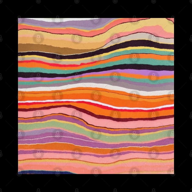 Colorful Boho Wave Striped Pattern by Trippycollage