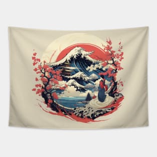 JAPANESE WOODBLOCK PRINT Tapestry