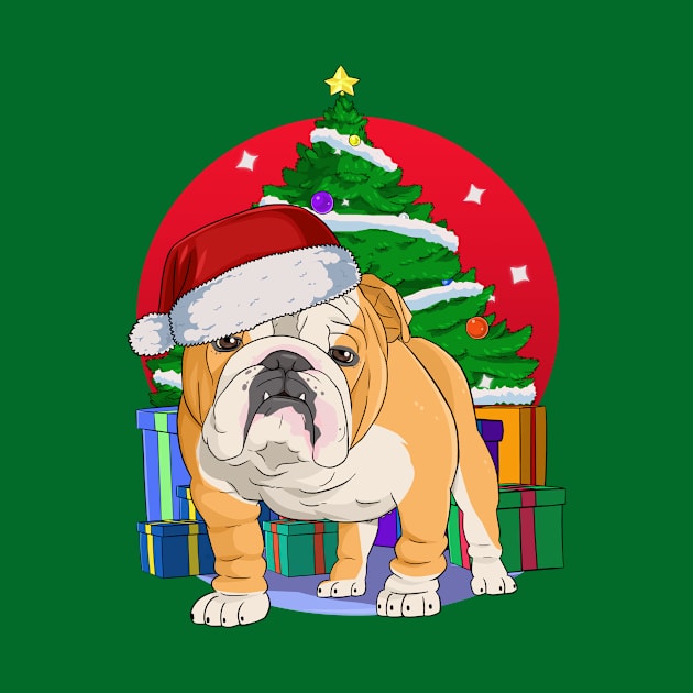 English Bulldog Santa Merry Christmas by Noseking