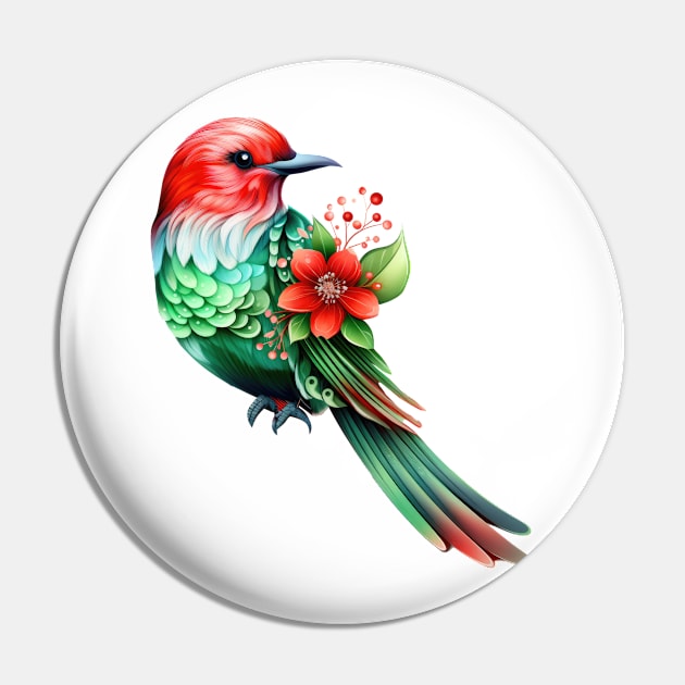 Fairy Christmas Bird Pin by Chromatic Fusion Studio