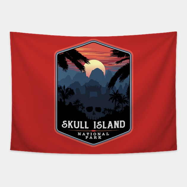 Skull Island National Park Tapestry by MindsparkCreative