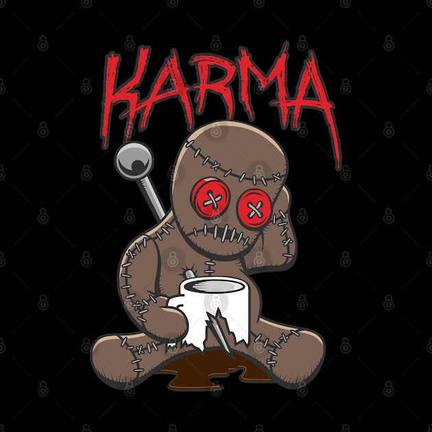 Cute Karma Coffee Cup Voodoo Doll Humor by Grandeduc