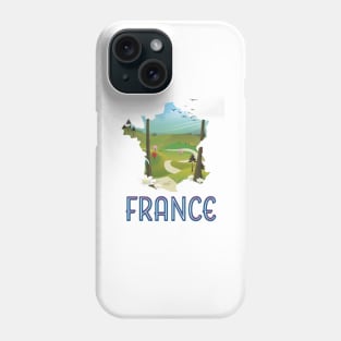 France Map travel poster Phone Case