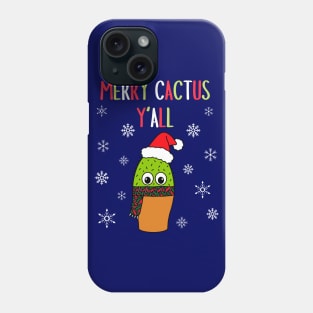 Merry Cactus Y'all - Cute Cactus With Christmas Scarf Phone Case