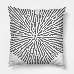 Turing Pattern Sunburst Love Heart (Grey) Pillow