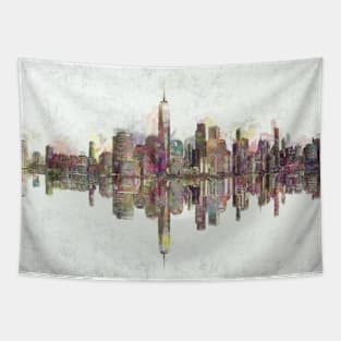 New York Skyline Painting Tapestry