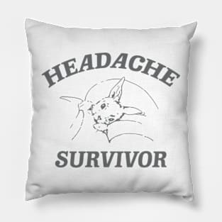 Headache survivor T Shirt, Meme T Shirt, Vintage Cartoon T Shirt, Aesthetic Tee, Unisex Pillow