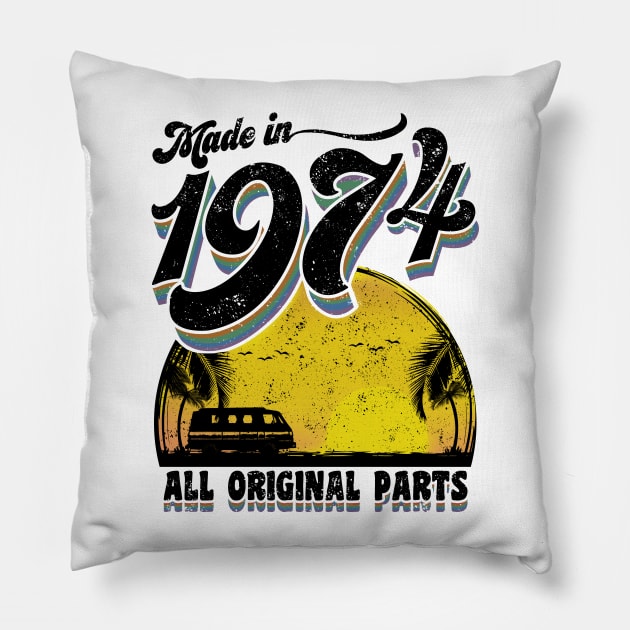 Made in 1974 All Original Parts Pillow by KsuAnn