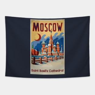 A Vintage Travel Art of Moscow - Russia Tapestry