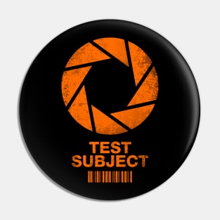 Aperture Science Test Subject -orange- Pin