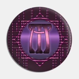 Purple Burlesque Glamour Monogram M Retro Vintage Pin