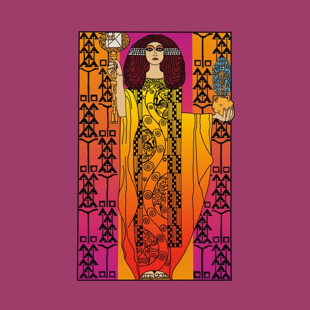 Art Nouveau lady (orange on pink) by Soth Studio