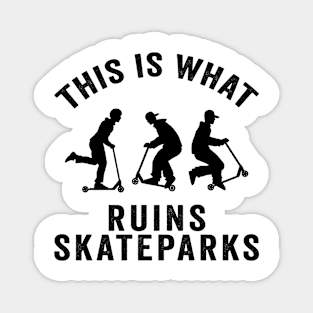 Scooter Kids Ruin Skateparks Skateboarding Gift Magnet