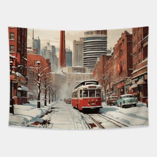 Toronto Canada Vintage Poster Tourism Tapestry