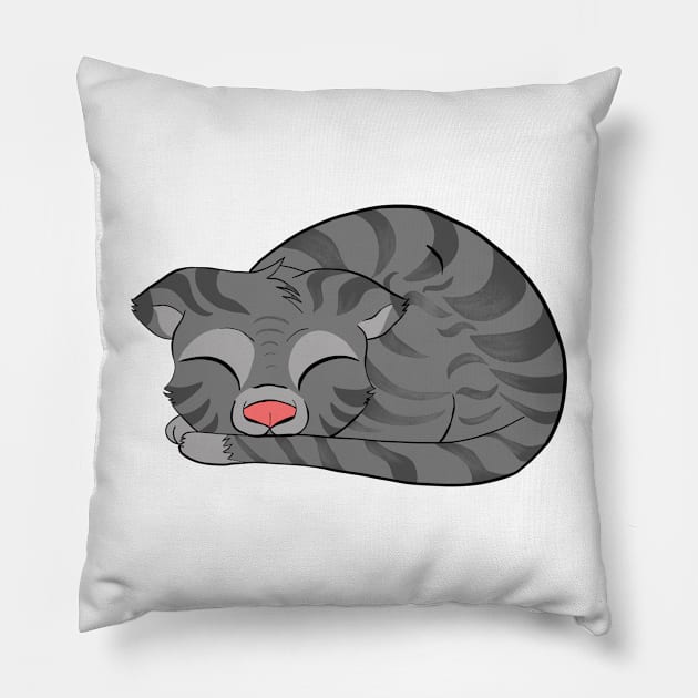 Sleeping cat Pillow by GreenZebraArt