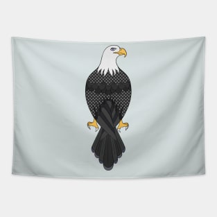 Starry black and white eagle Tapestry
