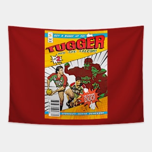 Retro Rabbitohs - Comic Book Style - TUGGER & THE FALCON Tapestry