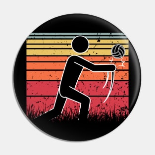 Travel back in time with beach volleyball - Retro Sunsets shirt featuring a player! Pin