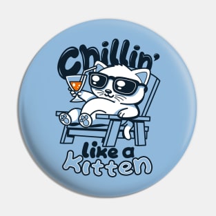 Cute Funny Cat Chilling Original Summer Cat Funny Meme Pin