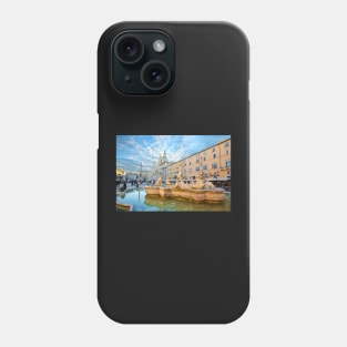 Piazza Navona and Fontana del Nettuno in Rome, Italy Phone Case