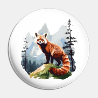 Red Panda In Nature Pin