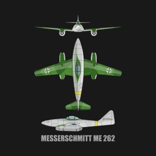 Messerschmitt Me 262 German WW2 Jet Fighter Plane Diagram Gifts T-Shirt