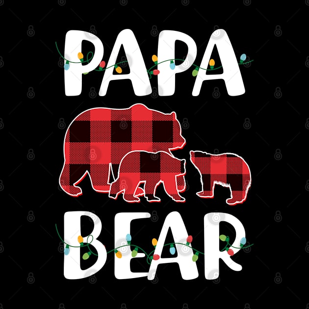 Papa Bear Red Plaid Christmas Pajama Matching Family Gift by intelus