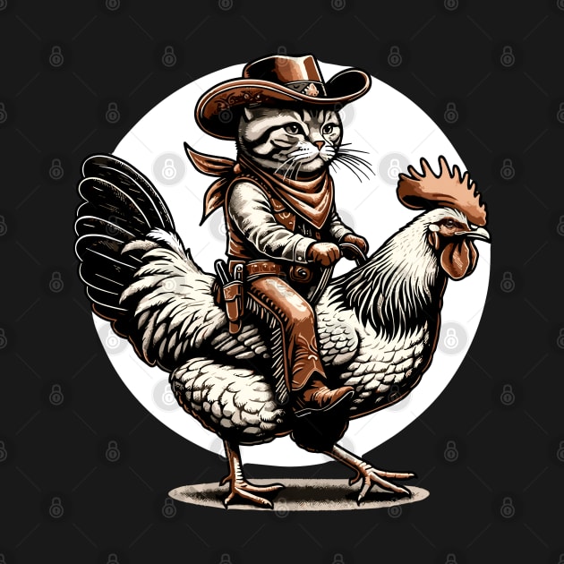 Meowdy Cat Riding Chicken by VisionDesigner