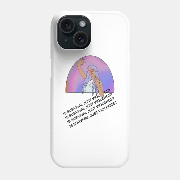 Survival - Bad Translation Surreal English Quote Phone Case by raspberry-tea