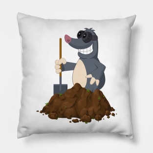 Funny Mole With Shovel Pillow