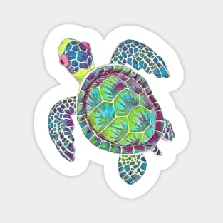 Colorful watercolor turtle design Magnet