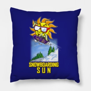 Snowboarding Sun Pillow