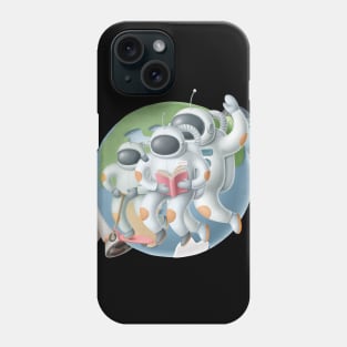 Astronauts hanging out in space. Phone Case