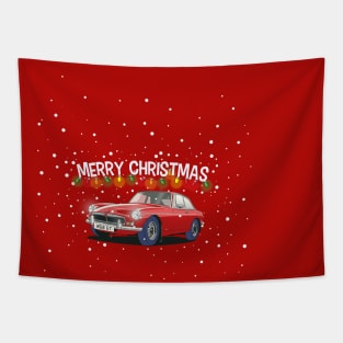 MGB Classic Car Christmas Tapestry