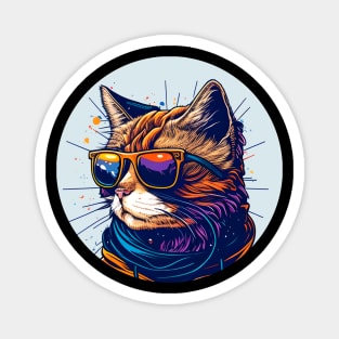 Cool Cat Colorful - Colorful Cat Kitten Lover Magnet