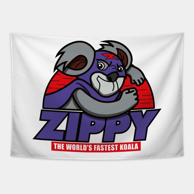 Zippy - The World's Fastest Koala - Alternate Tapestry by jepegdesign