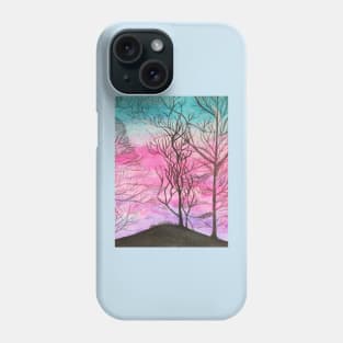 Pink winter dawn painting Phone Case