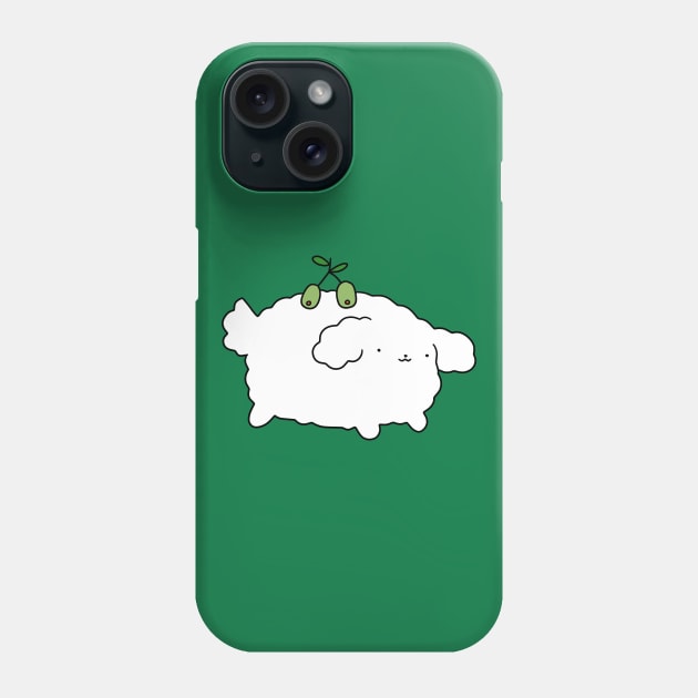 Olive White Fluffy Dog Phone Case by saradaboru