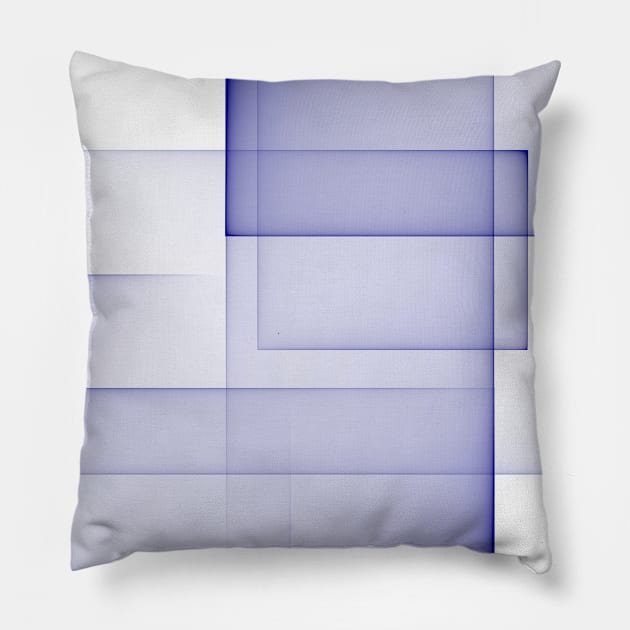 Abstract square and rectangle shapes illustration background Blue and white Pillow by Russell102