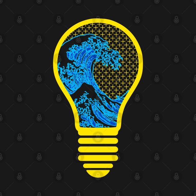 The Great Wave Off Kanagawa Light Bulb, Japanese Art by JahmarsArtistry - APA