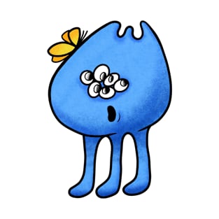 Cute cartoon blue alien with three legs T-Shirt