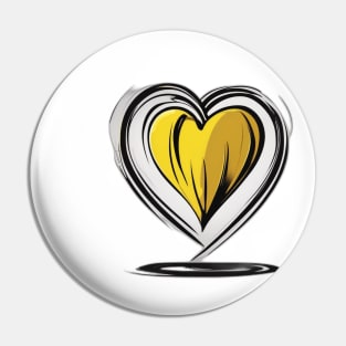 Golden Heart Love Emblem No. 695 Pin