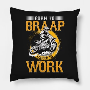 "Born To Braap" MX Motocross Biker Bike Gift Idea Pillow